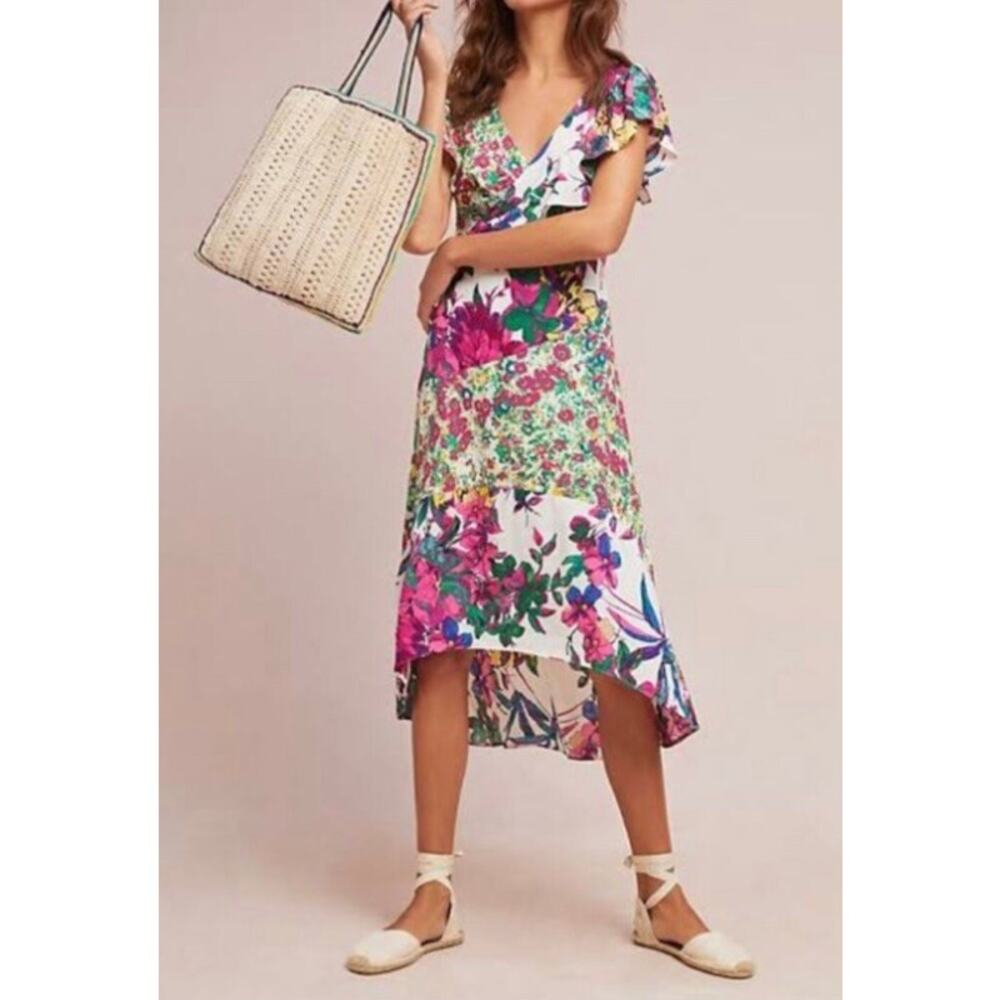 Tracy Reese by Anthropologie Size Small Ennis Floral Dress Artsy Colorful